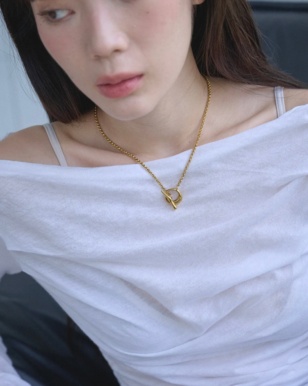 316L irregular circle OT necklace #N109