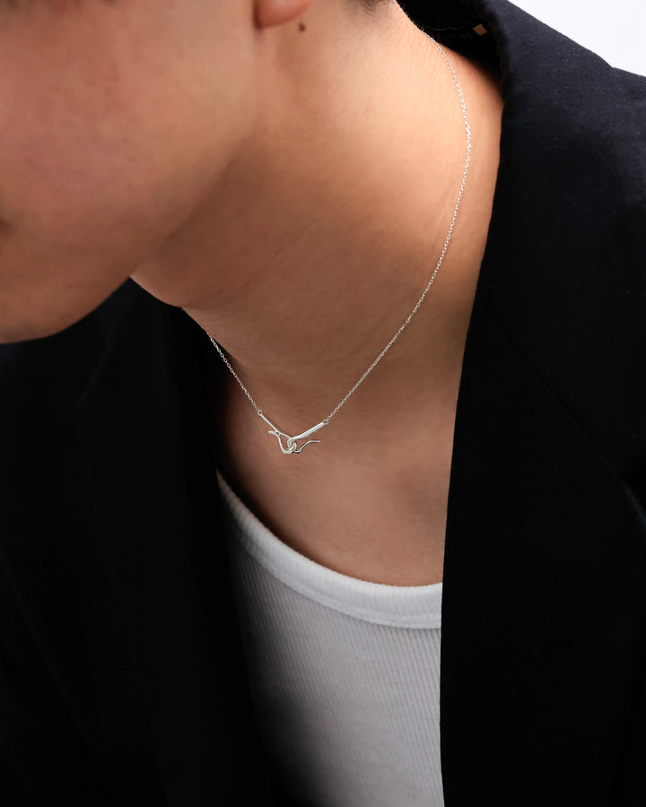 s925 double hook necklace #N128