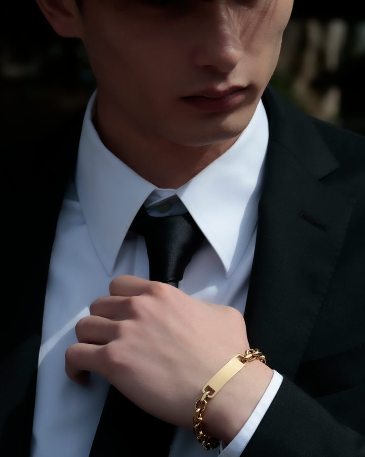 316L id chain bracelet ＃B49