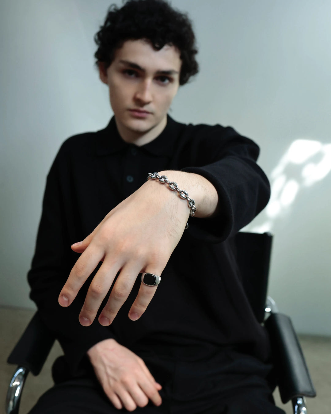 316L black signet ring #R45