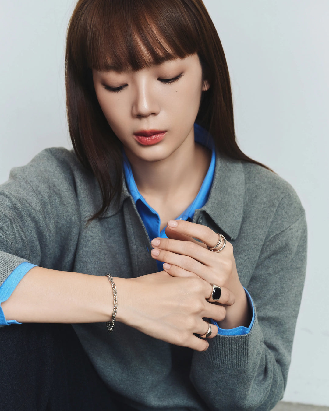 316L double line ring #R68