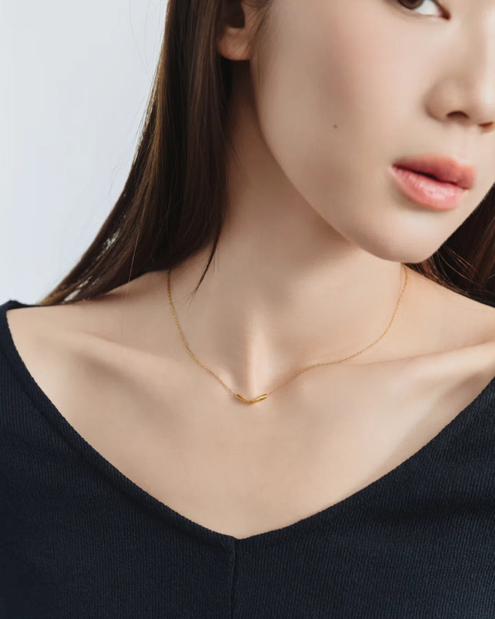 316L v curve necklace #N115
