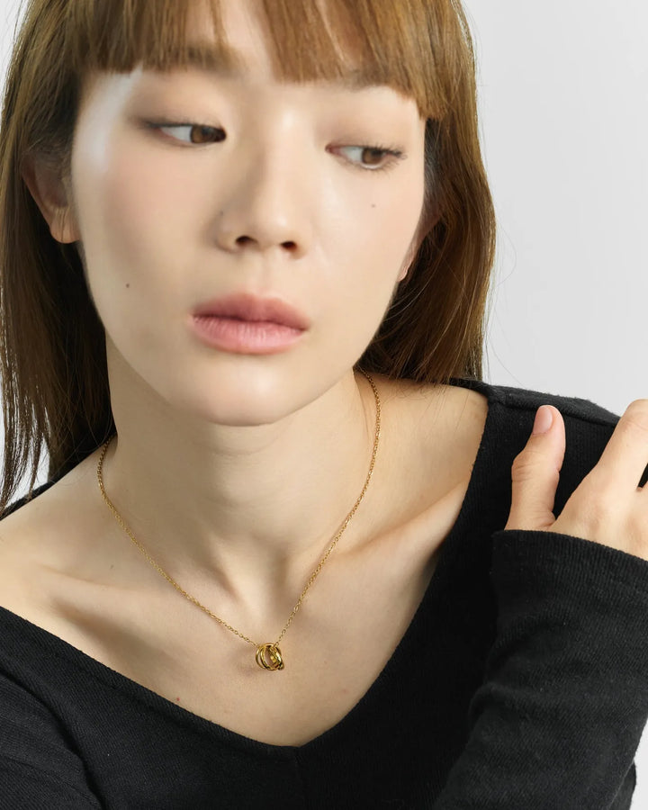 316L triple ring necklace #N125