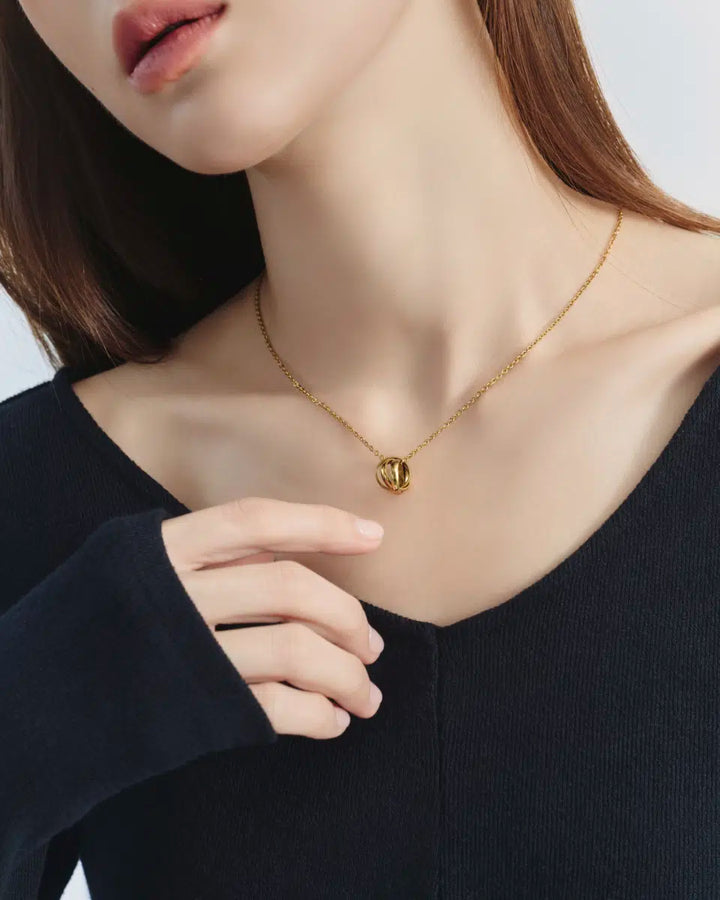 316L triple ring necklace #N125
