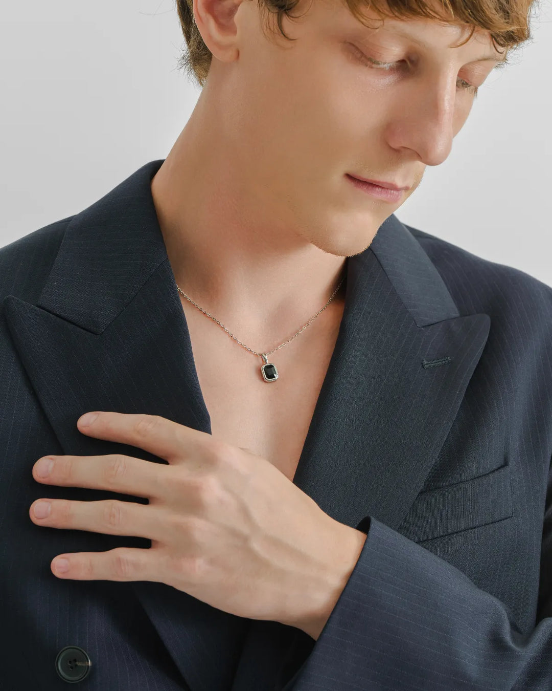 316L black stone necklace #N99