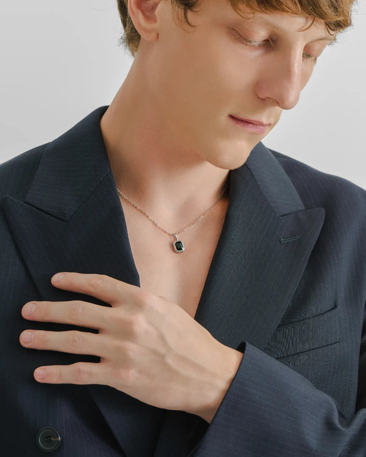 316L black stone necklace #N99
