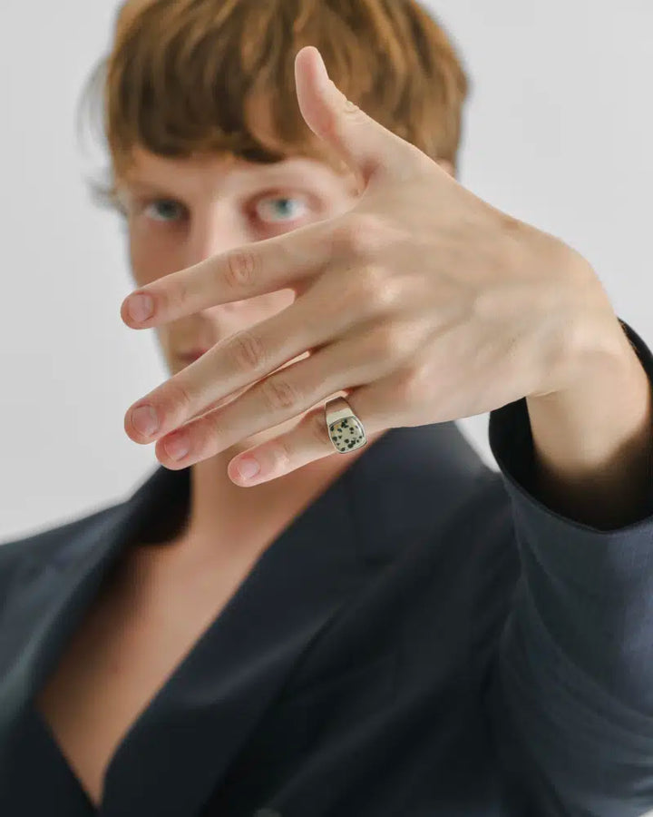 316L Jasper signet ring #R63