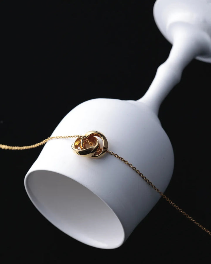 LOSEFORD カット ダブルリング ネックレス 316Lステンレス メンズ ネックレス