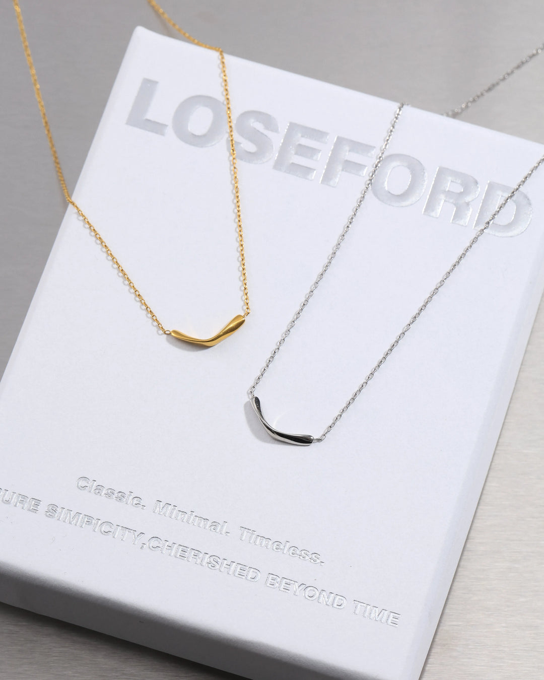 316L v curve necklace #N115