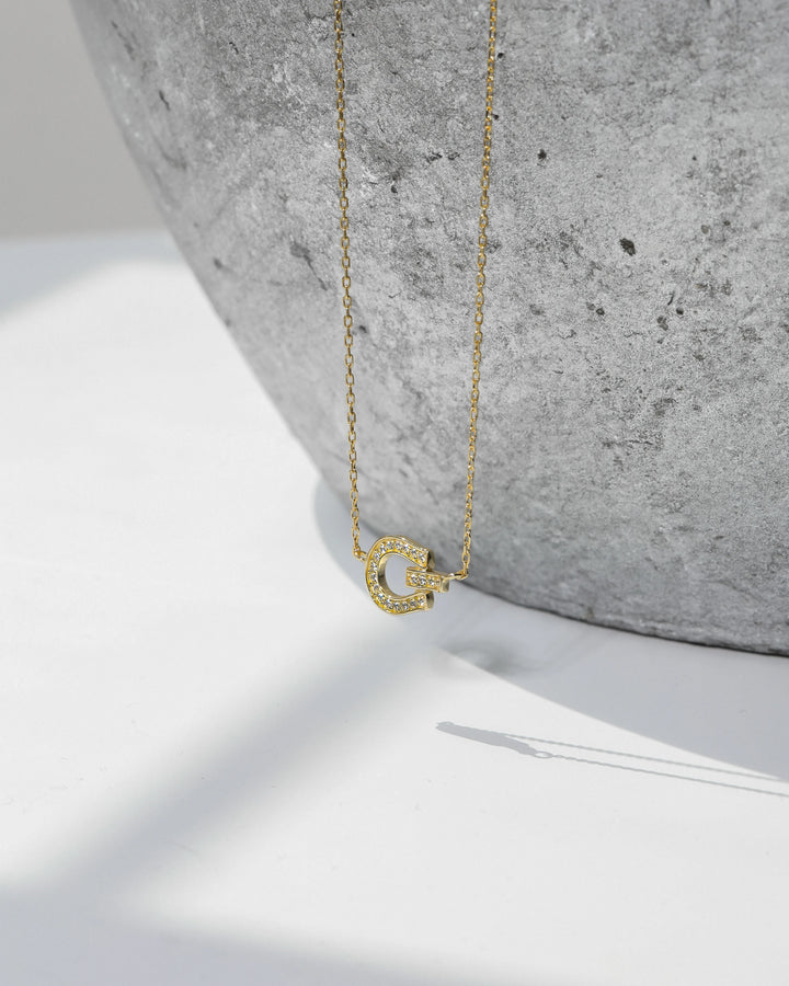 s925 compact horseshoe necklace #N119