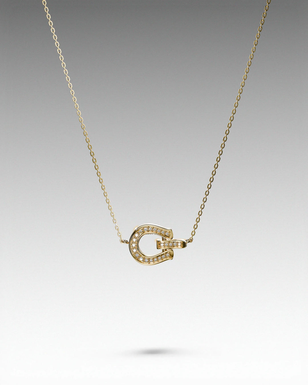 s925 compact horseshoe necklace #N119