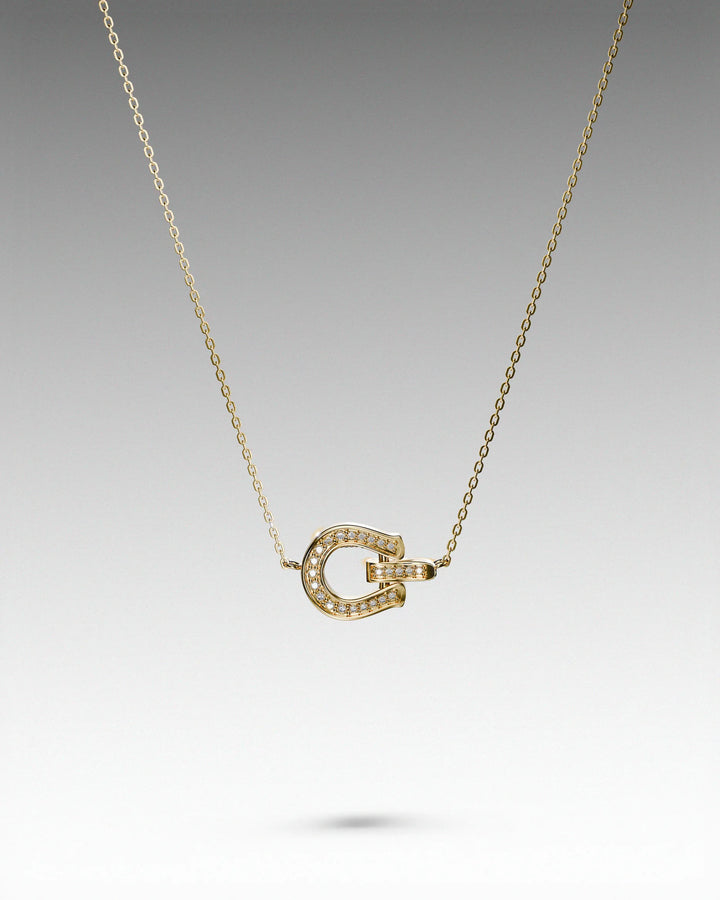 s925 compact horseshoe necklace #N119