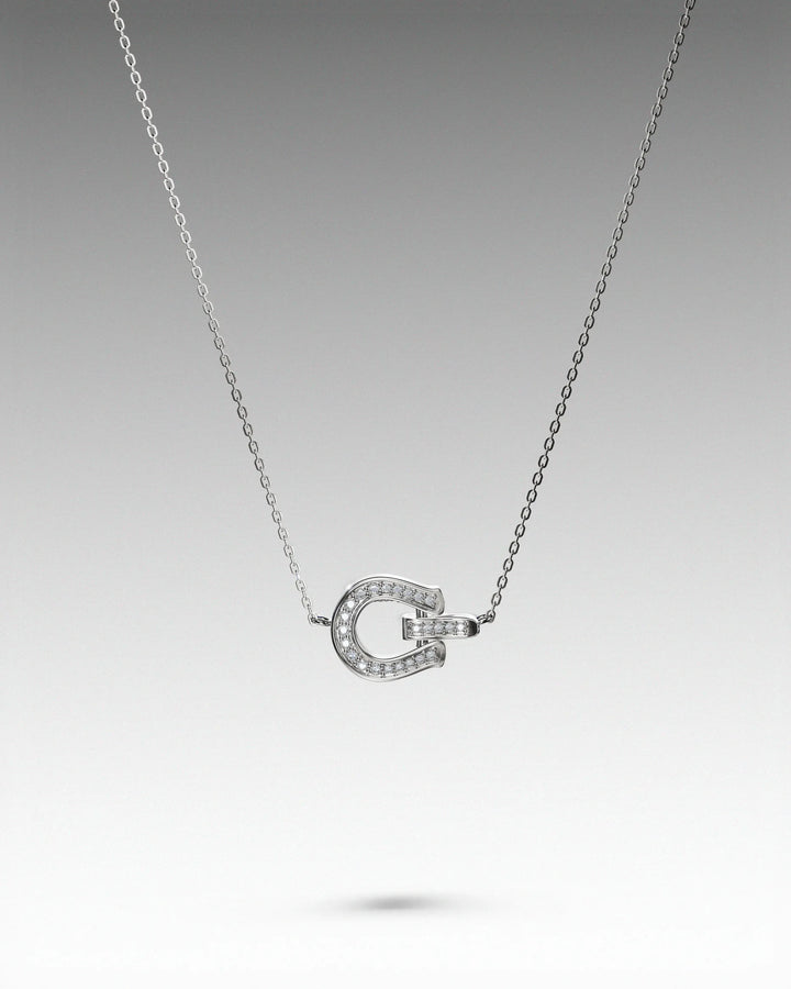 s925 compact horseshoe necklace #N119