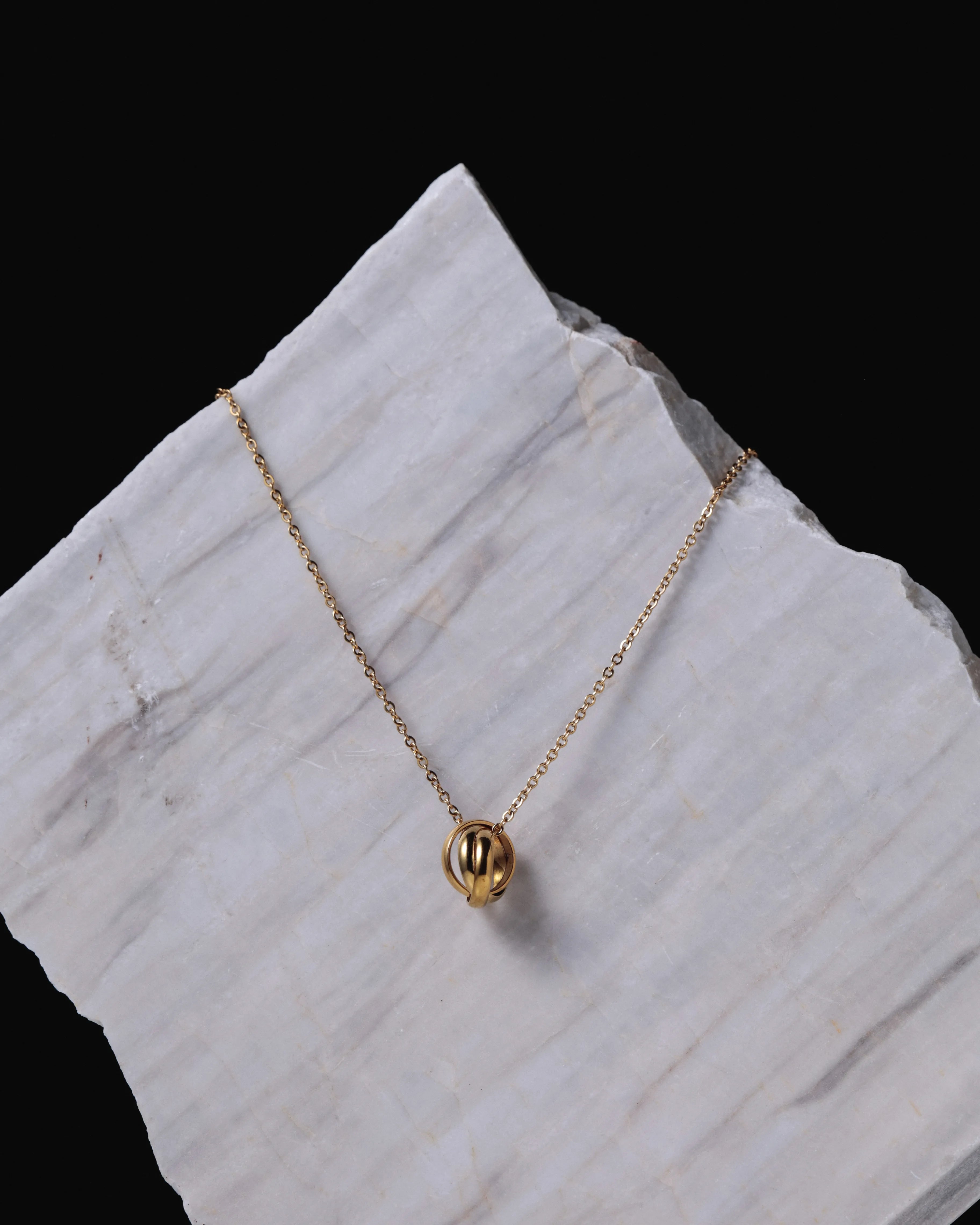 316L triple ring necklace #N125