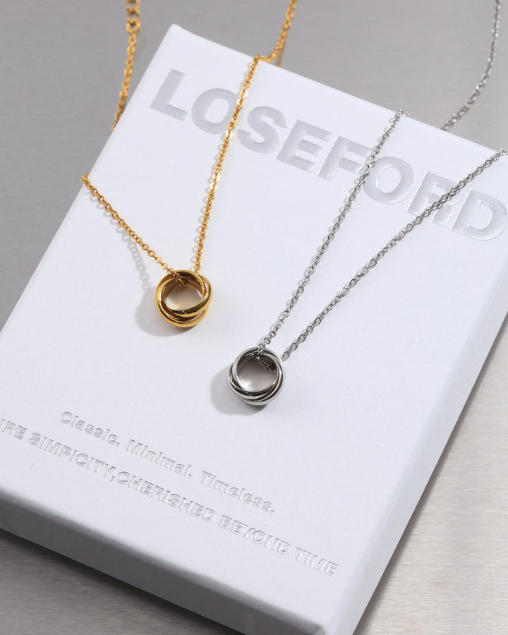 316L triple ring necklace #N125