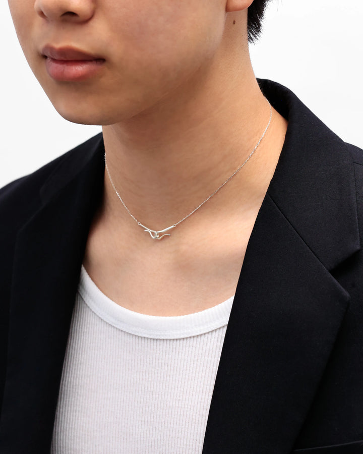 s925 double hook necklace #N128