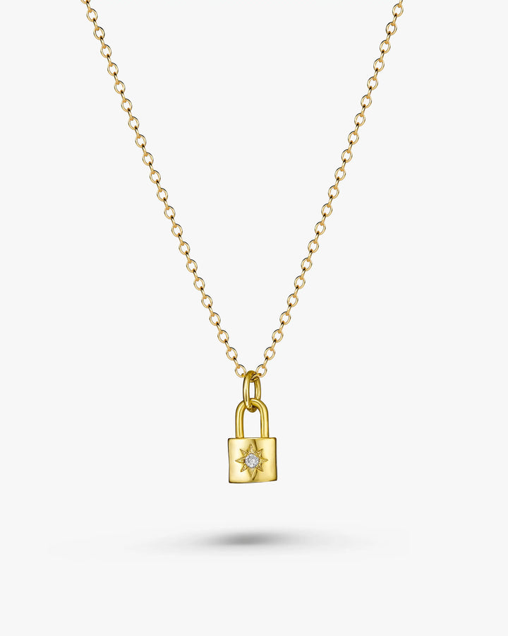 s925 padlock necklace #N18