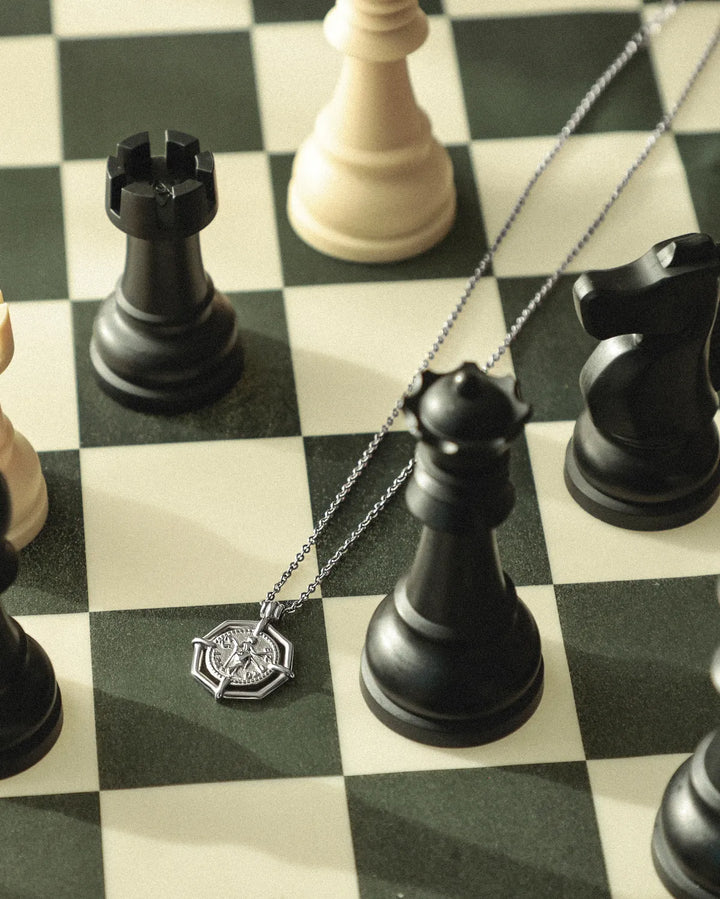 316L octagon coin necklace #N97