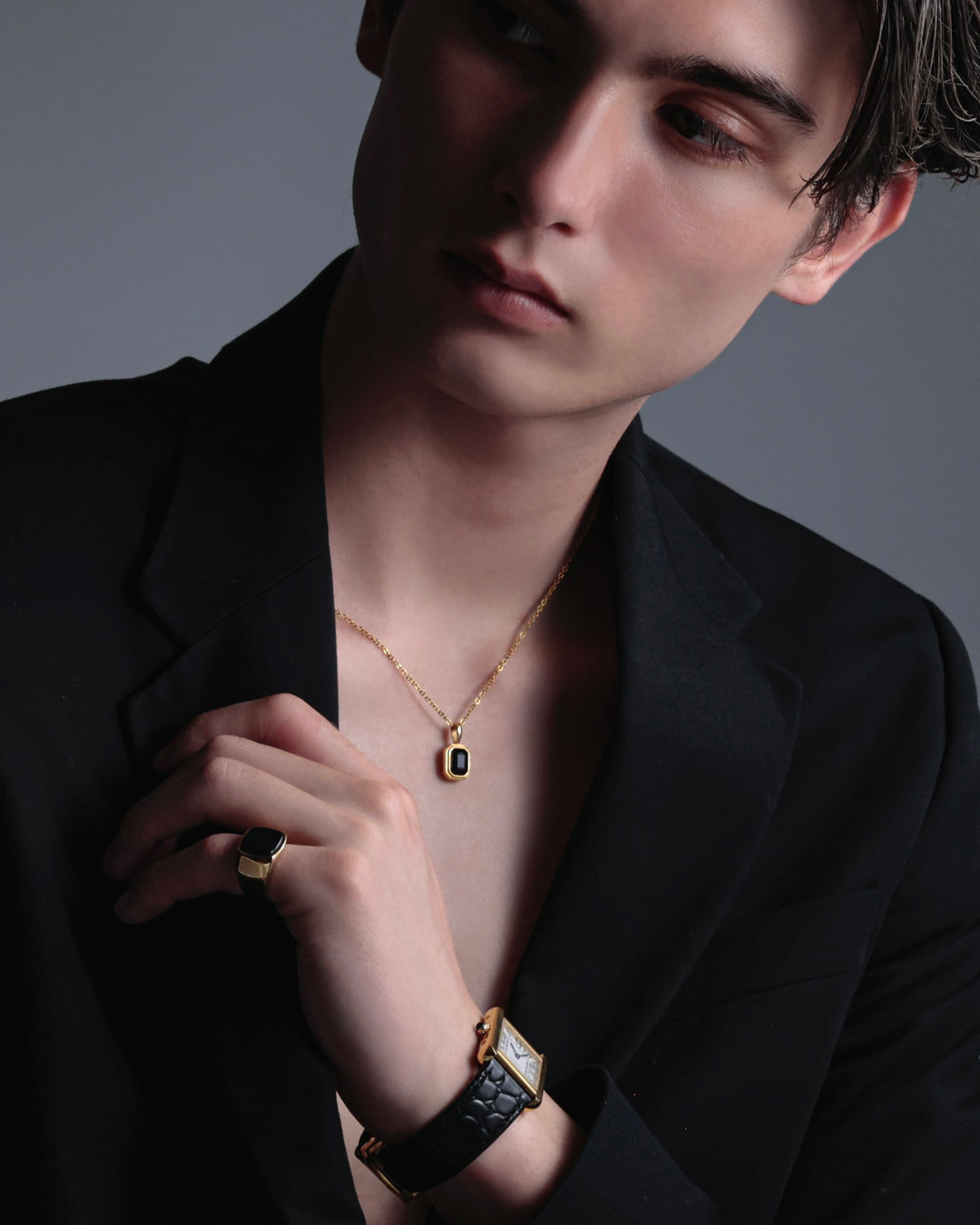 316L black stone necklace #N99 – LOSE FORD 316L black stone necklace #N99 – LOSE FORD