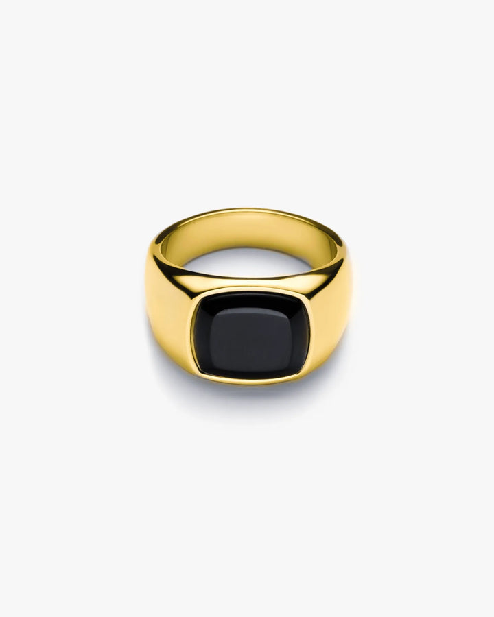 316L black signet ring #R45