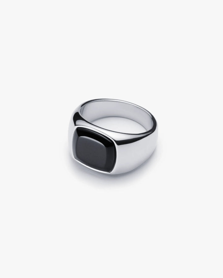 316L black signet ring #R45