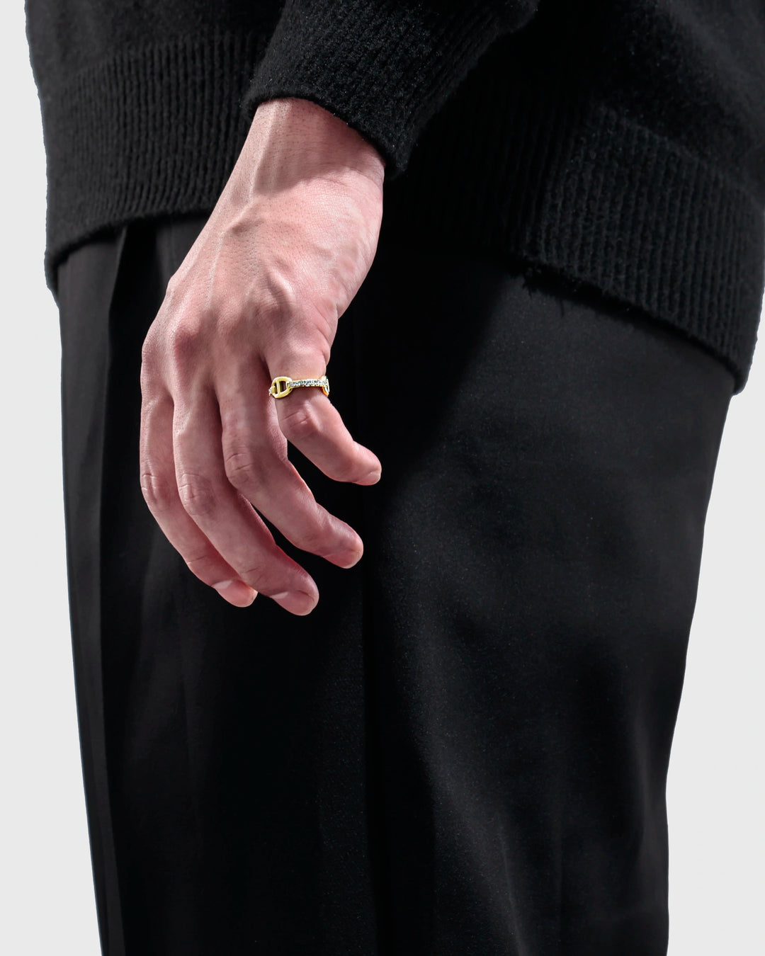 s925 zirconia anchor ring #R62