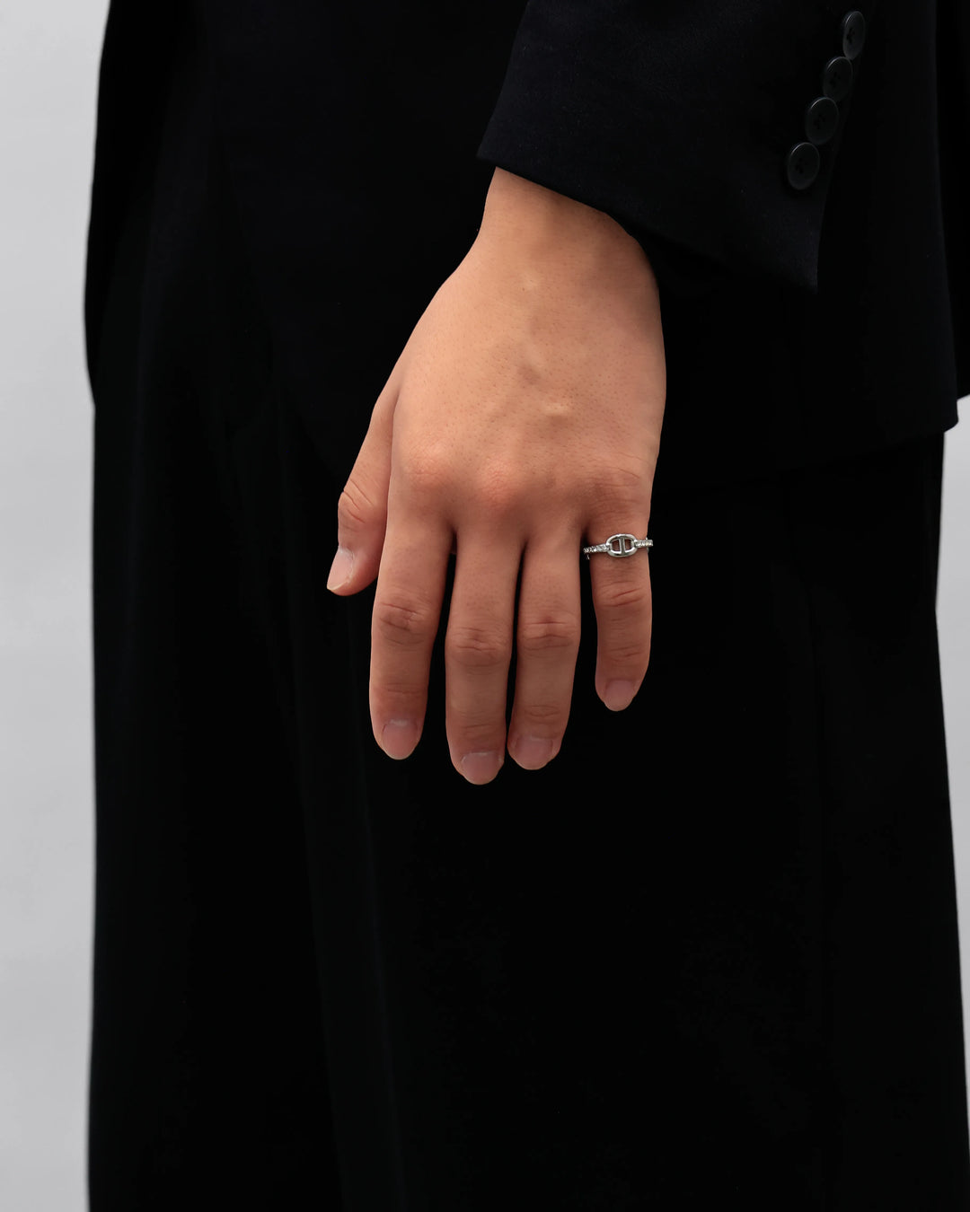 s925 zirconia anchor ring #R62