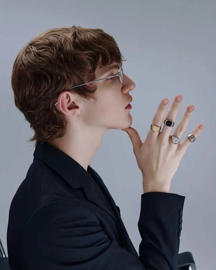316L Jasper signet ring #R63