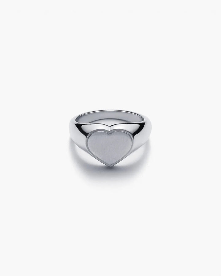 316L heart signet ring #R69