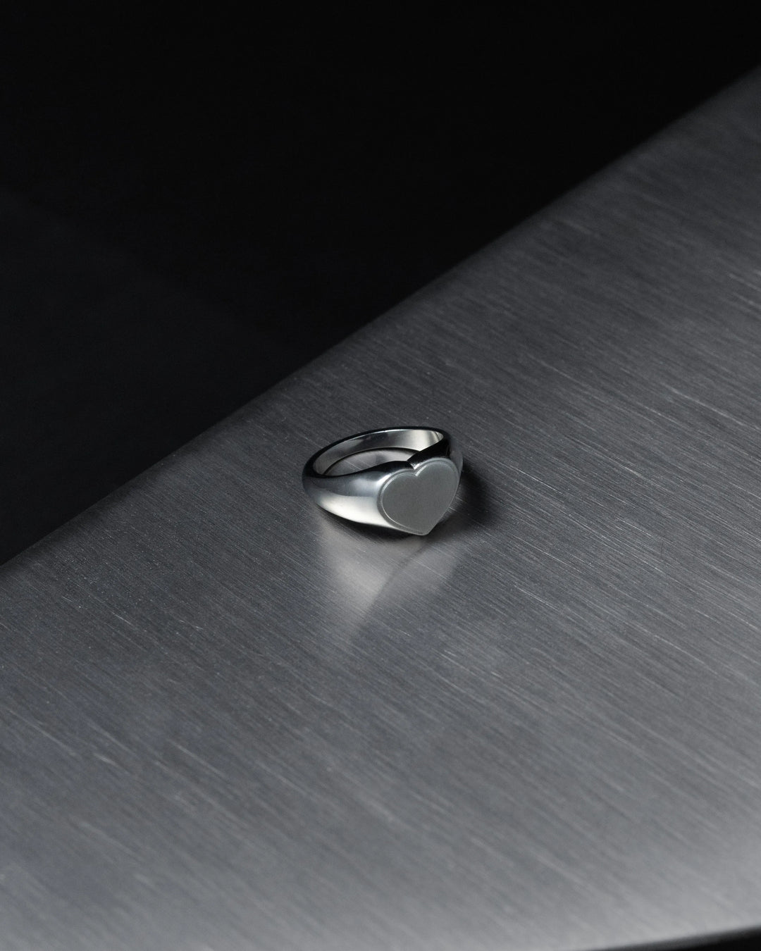 316L heart signet ring #R69
