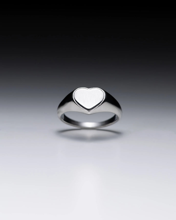 316L heart signet ring #R69