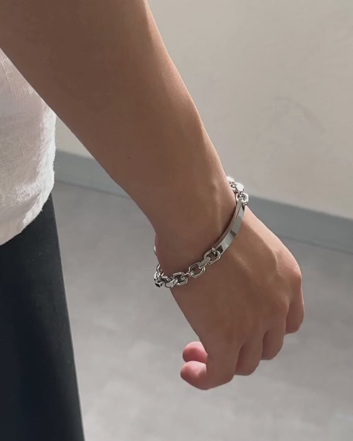 316L id chain bracelet ＃B49